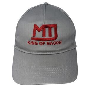 MD King of Bacon Strapback Baseball Cap Gray One Size Adjustable Myrtle Beach